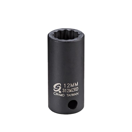 Sunex 3/8 in Drive 12Mm 12Pt Semi-Deep Impact Socket 312MZRD