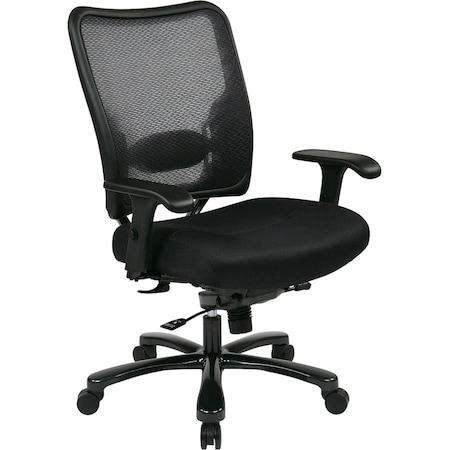 Office Star Big and Tall Chair Desk Chair, Adjustable Arms, 19-7/8" to 22-5/8" Height, Mesh, Black 75-37A773
