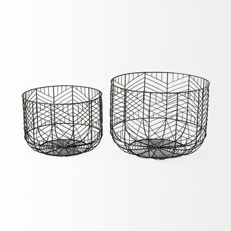 Homeroots Set of Two Black Metal Tabletop Sculpture, 2PK 392173