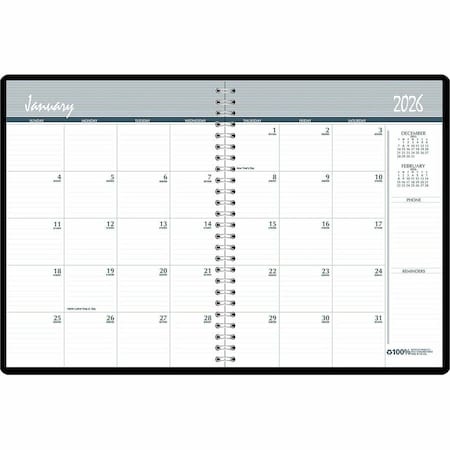 House Of Doolittle Doolittle, 100% RECYCLED TWO YEAR MONTHLY PLANNER WITH EXPENSE LOGS, 8.75 X 6.88, 2021-2022 268002