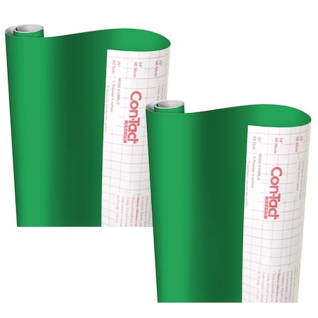 Con-Tact Brand Creative Covering Adhesive Covering, Green, 18in. x 16 ft, 2PK 16F-C9AH42-06