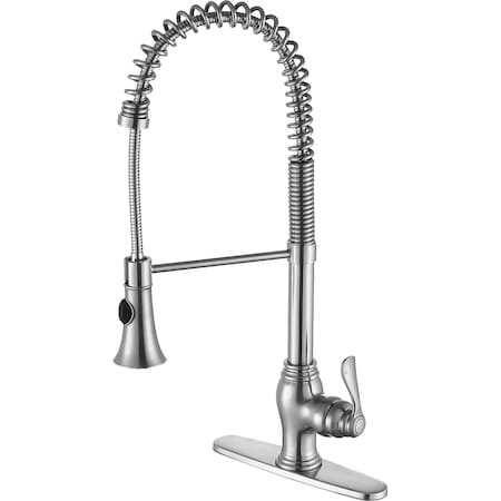 Anzzi Bastion Single Handle Standard Kitchen Faucet in Brushed Nickel KF-AZ209BN