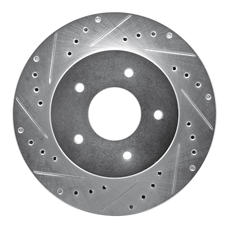 Dynamic Friction Co DFC Brake Rotor - Drilled and Slotted - Silver 631-47011L