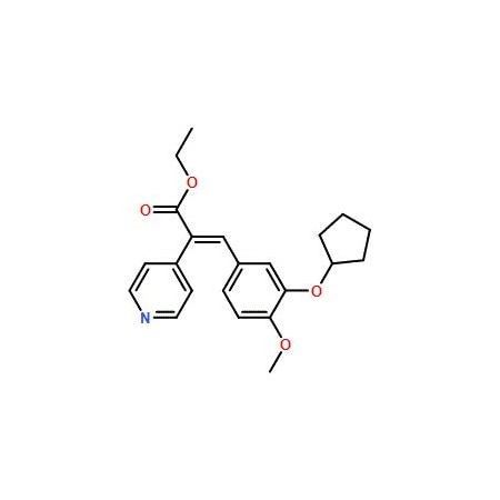 Ak Scientific (E)-Ethyl 3-(3-(cyclopentyloxy)-4-methoxyphenyl)-2-(pyridin-4-yl)acrylate (100mg), CAS 162544-16-3 Y6077-100mg