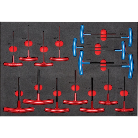 Proto HexKeySet, Hex, T-Handle, T, Long, 17pcs J4970KV
