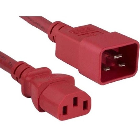 Enet C13 To C20 4Ft Red Power Cord C13C20-RD-4F-ENC