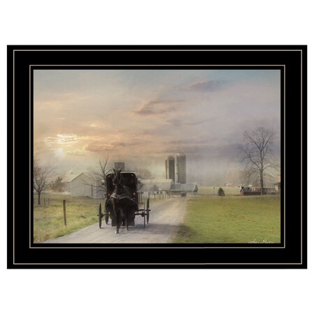 Homeroots Morning Exercise 3 Black Framed Print Wall Art 406917