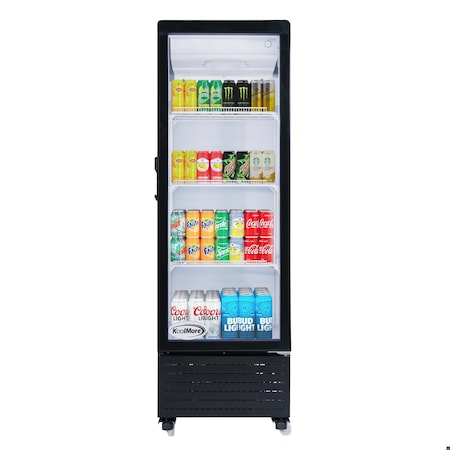Koolmore 21 in. One Glass Door Commercial Display Merchandiser Refrigerator Cooler in Black, 8 cu. ft. KM-MDR-1GD-8C
