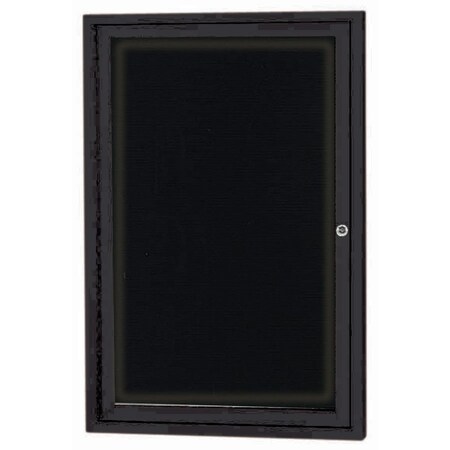 Aarco Illuminated Enclosed Letter Board Directory w/ Powder Coated Black Al Frame, 36''Hx24''W 1 Door ADC3624IBK