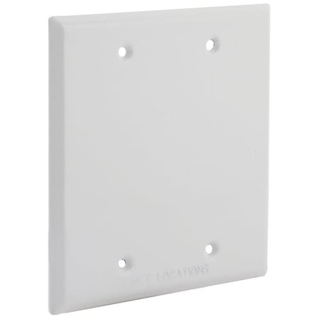 Hubbell Cover, 4-1/2 in L, 4-1/2 in W, Metal, White, Powder-Coated 5175-1