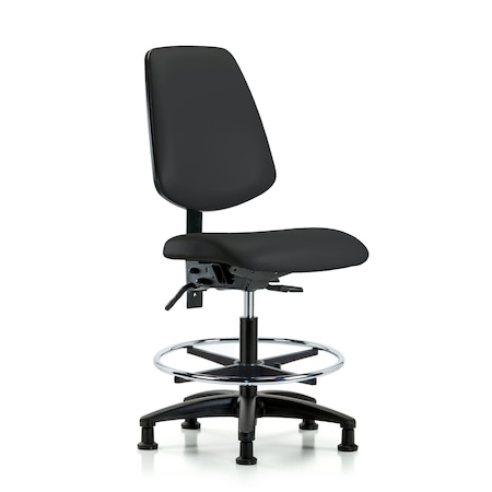 Blue Ridge Ergonomics Medium Bench Chair No Arms, 22" to 29" Height, Vinyl, Black BR-VMBCH-MB-RG-T0-A0-CF-RG-8540