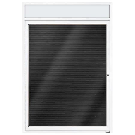 Aarco Enclosed Letter Board Directory w/ Powder Coated White Aluminum Frame and Header, 48''Hx36''W, 1 Door ADC4836HW