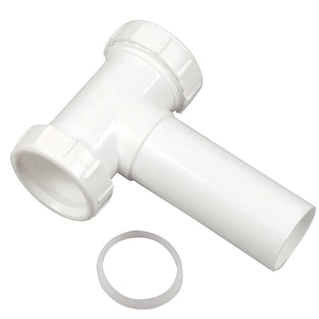 Danco Center Outlet, 1-1/2 in, Slip-Joint, Plastic, White 94012