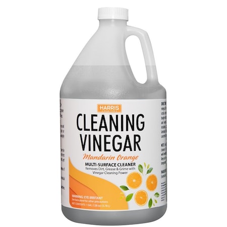 Harris Cleaning Vinegar, 128 oz, Liquid, Mandarin Orange, Clear OVINE-128