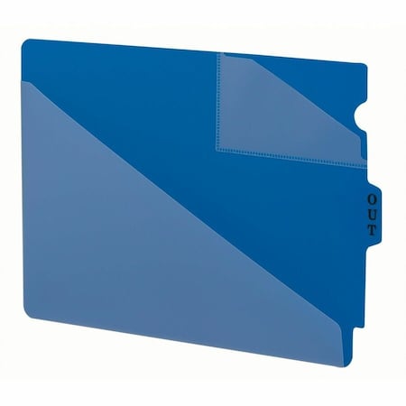 Smead OUT GUIDES W/DIAGONAL-CUT POCKETS, POLY, LETTER, BLUE, 50PK 61961