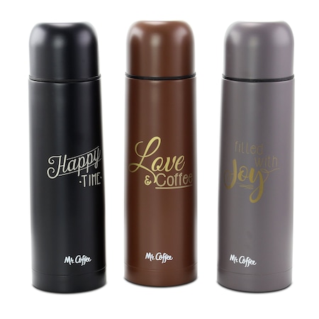 Mr Coffee Mr. Coffee Luster Javelin 3 Pc 16 Ounce Stainless Steel Thermal Travel Bottle Set in Assorted Colors 113169.01