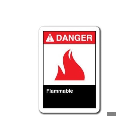 Signmission 10 in Height, Plastic, ANSI-710DS Flammable, ANSI-710DS Flammable ANSI-710DS Flammable