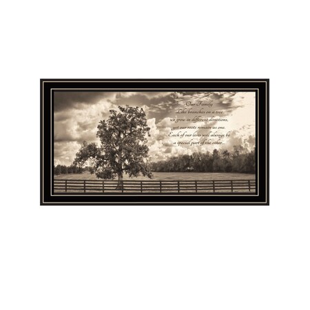 Homeroots Our Family Black Framed Print Wall Art 529635