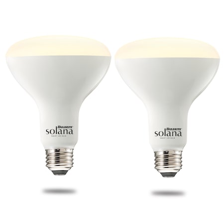 Bulbrite Solana 65-Watt Equivalent BR30 Smart WIFI Connected LED Light Bulb, Frost, 2PK 861702