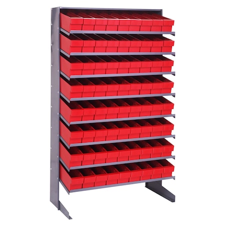 Quantum Storage Systems SINGLE SIDED PICK RACK W/72 RED BINS QPRS-604RD