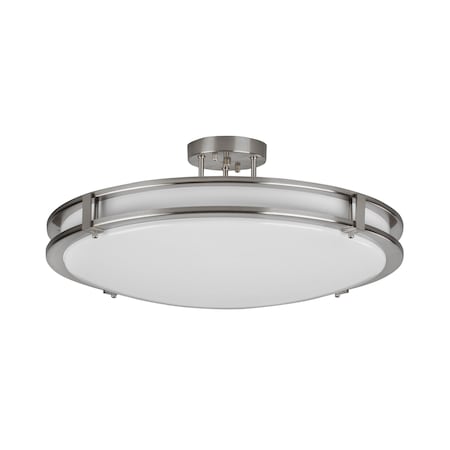 Afx Carlisle 24in. LED Semi-Flush, 120-277V, 34W, 5 CCT, Satin Nickel CAC24L5AJUDSN