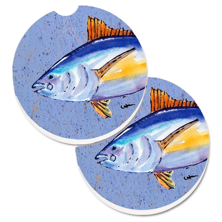 Carolines Treasures Tuna Fish Set of 2 Cup Holder Car Coaster 8535CARC