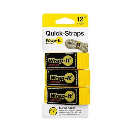 Wrap-It Quick Straps 12 in. L Yellow Polypropylene Cable Wrap, 3PK 103-BS-12YE