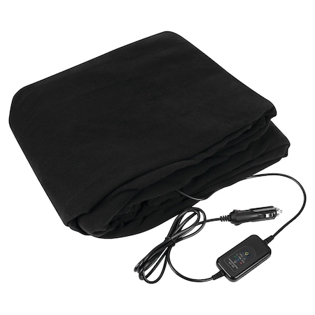 Performance Tool 12V Heated Travel Blanket, Plush Polar Fleece, 3 Heat Settings, Auto Timer W6049