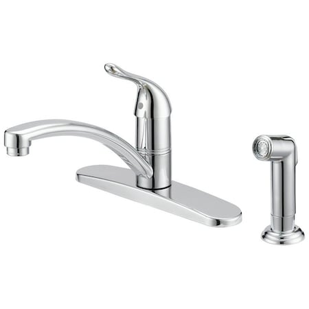 Boston Harbor Kitchen Faucet, 1.8 gpm, 1-Faucet Handle, 4-Faucet Hole, Metal/Plastic, Chrome Plated 67534-1001