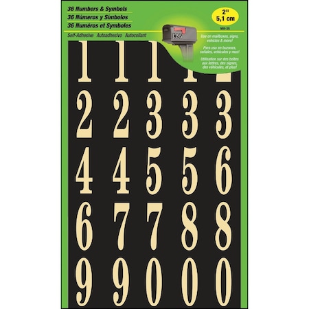 Hy-Ko 2'' Polyester Adhesive Number Set 36 Numbers MM3N