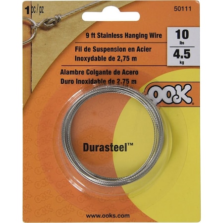 Ook Picture Hanging Wire, 9 ft L, DuraSteel, 10 lb 50111