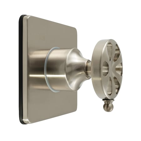 Kingston Brass Single-Handle Three-Way Diverter Valve with Square Trim Kit, Brushed Nickel KS3048RX