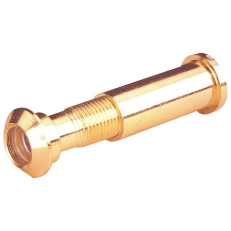 Prime-Line Defender Security Door Viewer, 160 deg Viewing, 1-5/16 to 2-1/8 in Thick Door, Solid Brass, Brass U 9983