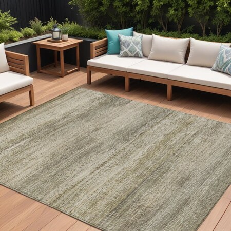 Homeroots 10' X 14' Taupe And Beige Abstract Washable Indoor Outdoor Area Rug 631124