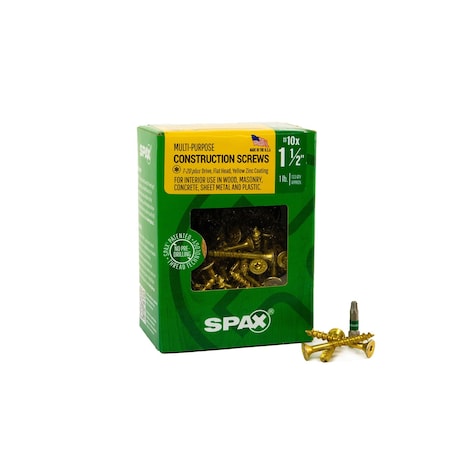 Spax #10 x 1-1/2 in Interior Wood Screws Construction Flat Head T-Star Plus, 133PK 4191020500404