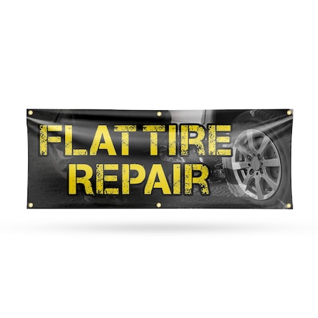 Signmission Flat Tire Repair, 24 Inch x 72 Inch, Vinyl Banner B-72-30632