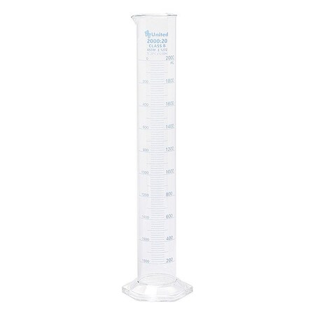 United Scientific Supplies Inc Graduated Cylinder, Colorless UNCYLNGB-2000
