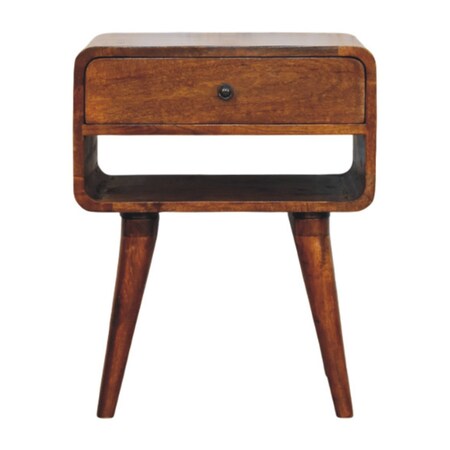 Homeroots 22" Brown Solid Wood One Drawer Nightstand 651606