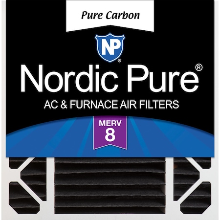 Nordic Pure 20x20x5 Pure Carbon Pleated Air Filter, High Capacity, MERV 8 20x20x5HPCP-1