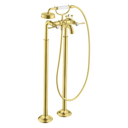 Axor 2-Handle Freestanding Tub Filler Trim w/ Lever Handles and 1.8 GPM Handshower in Brushed Gold Optic 16563251