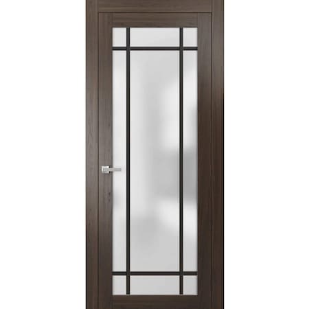 Sartodoors Solid French Door Frosted Glass Planum 2112 24x80 Solid Core Modern Interior PLANUM2112ID-CA-24 x 80-Butterfly
