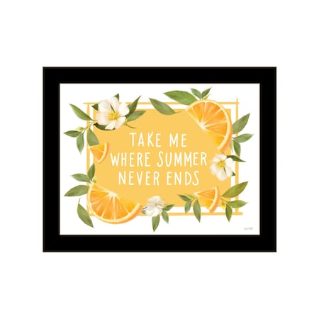 Homeroots Take Me Where Summer Never Ends Black Framed Print Wall Art 529843