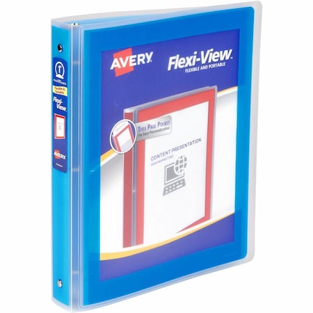 Avery Flexi-View 3 Ring Binder, 1 In Round Ring 17607