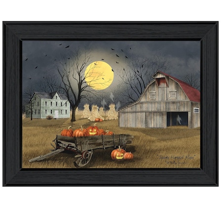 Homeroots Spooky Harvest Moon 3 Black Framed Print Kitchen Wall Art 406313