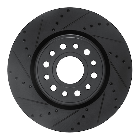 Dynamic Friction Co DFC Brake Rotor - Drilled and Slotted - Black 633-40120L