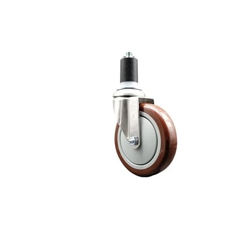 Service Caster 5 Inch 316SS Maroon Polyurethane Wheel Swivel 1-5/8 Inch Expanding Stem Caster SCC-SS316EX20S514-PPUB-MRN-158