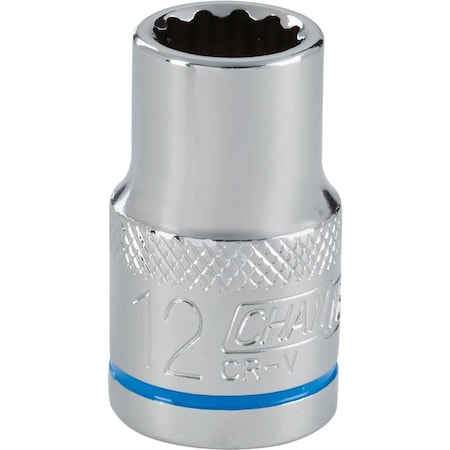 Channellock 1/2'' Drive 12 mm 12-Point Shallow Metric Socket 397628