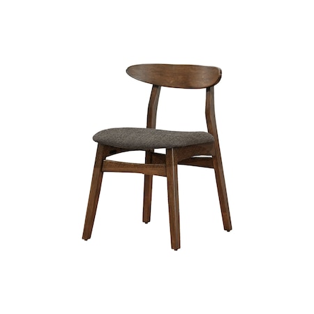 Monarch Specialties Dining Chair, 30-in. Height, Upholstered, Kitchen, Dining Room, Dark Walnut, Brown Fabric, 2PK I 1368