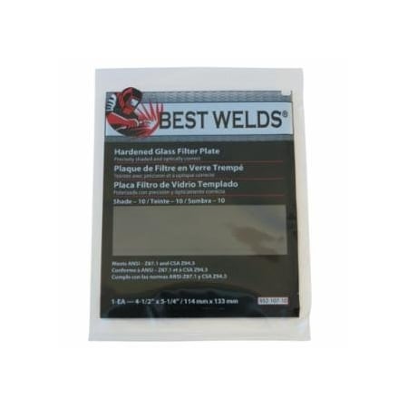 Best Welds Glass Filter Plate, Shade 10, 4-1/2 in x 5-1/4 in, Green 901-932-107-10