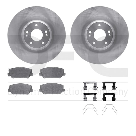 Dynamic Friction Co DFC Brake Rotor with 5000 Brake Pads and Hardware Kit 6512-03459